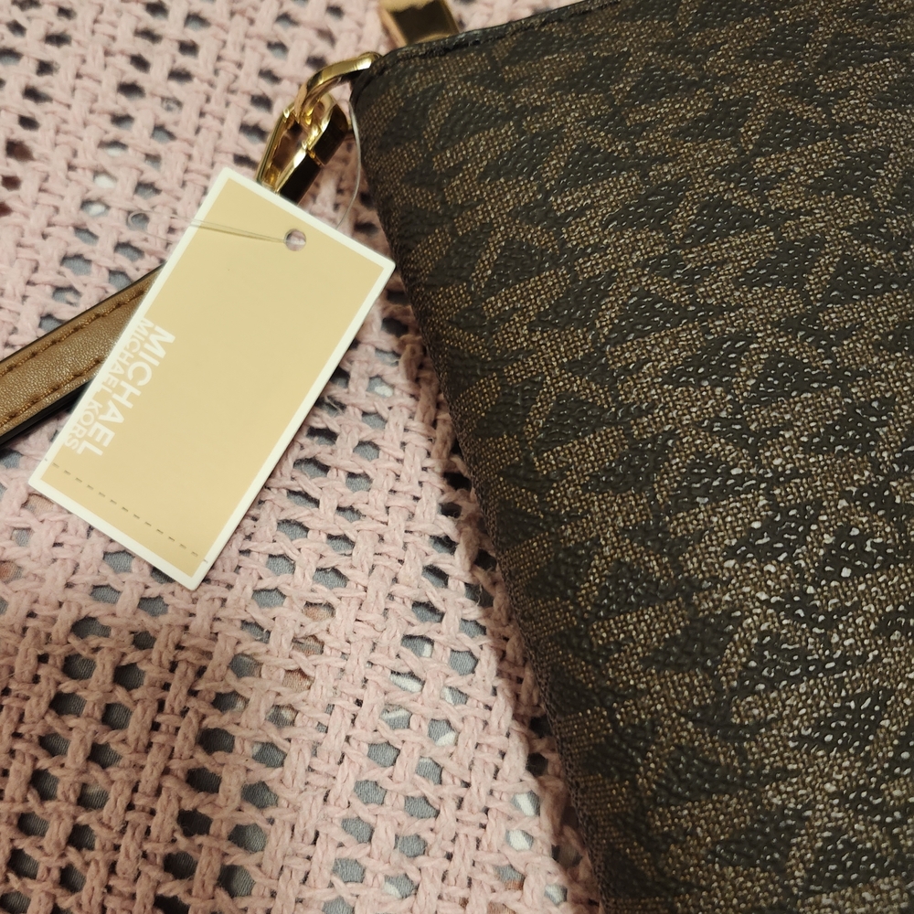 Michael Kors Dark Brown Wristlet with Gold Hardware - Picture 3 of 7